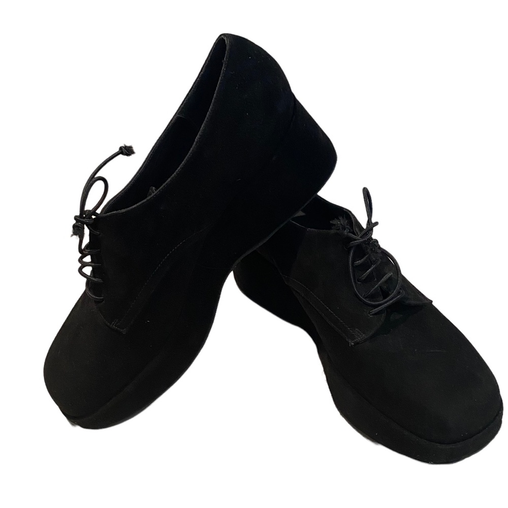 New Stuart Weitzman Black Suede Tie-Up Platform Booties Size 8